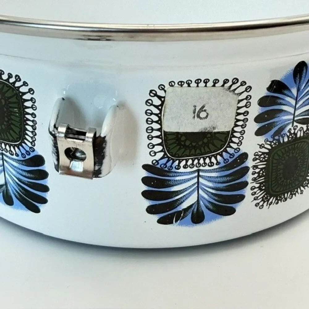 Austria Email Universal 7” Saucepan Enamel Peacock Blue Green ST-16 Vintage NEW
